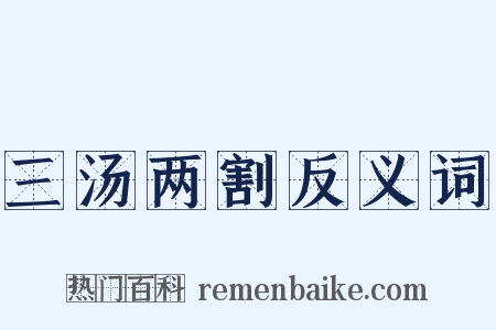 三汤两割反义词是什么意思的图片